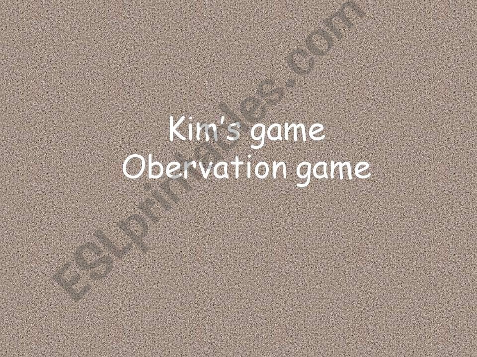 School objects Kims game powerpoint