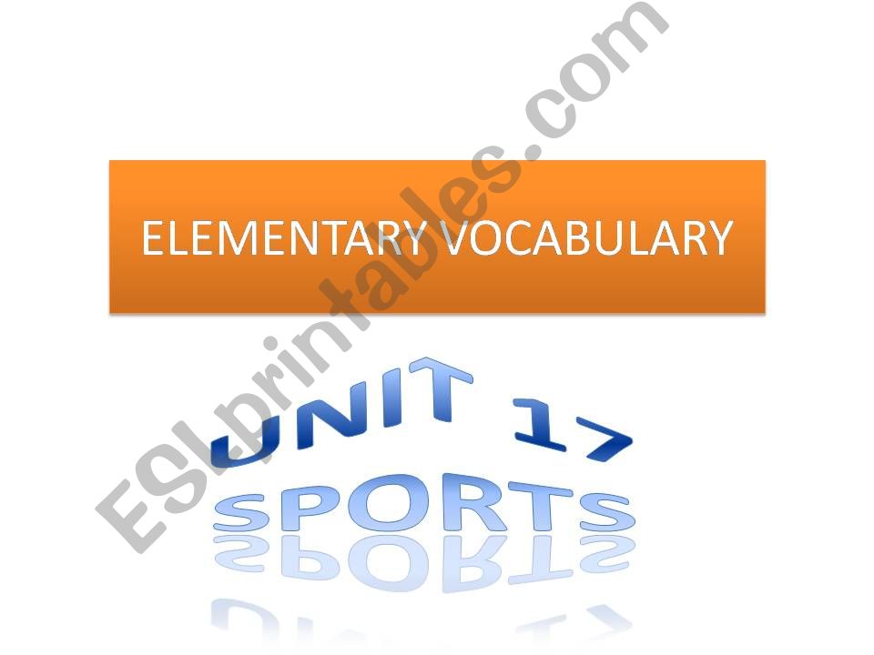 ELEMENTARY VOCABULARY SPORT powerpoint