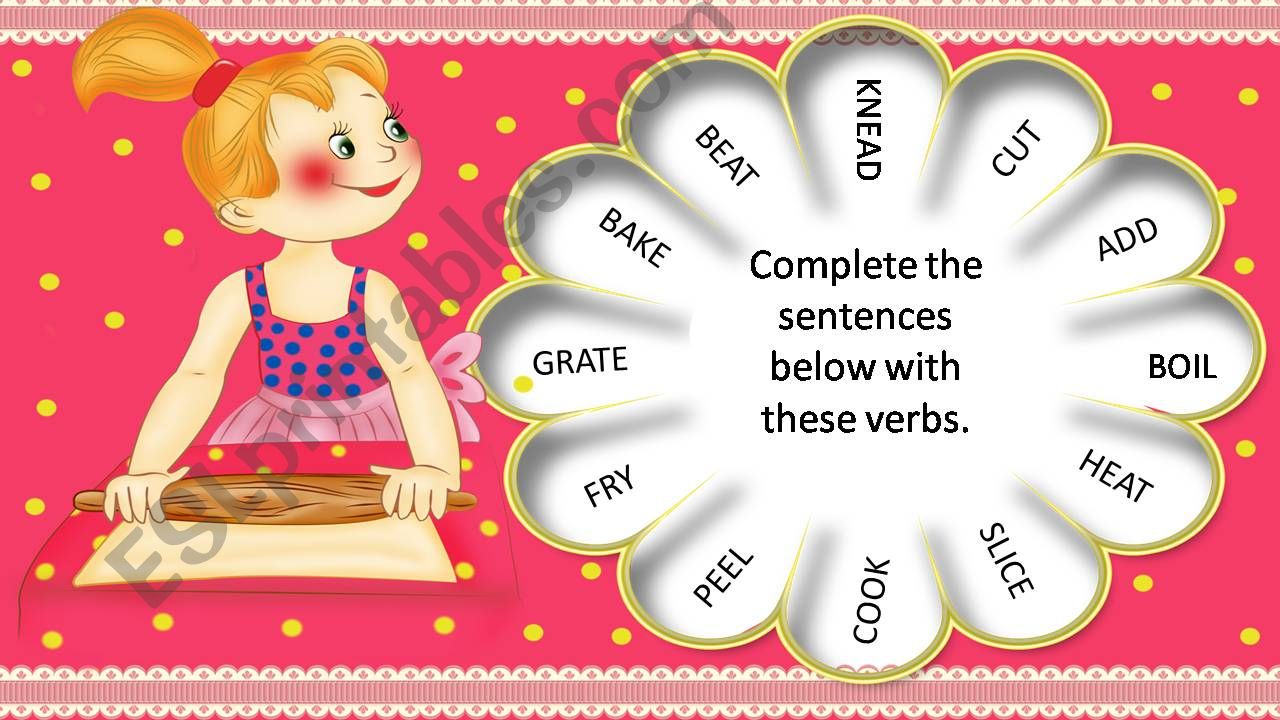 Cooking verbs powerpoint