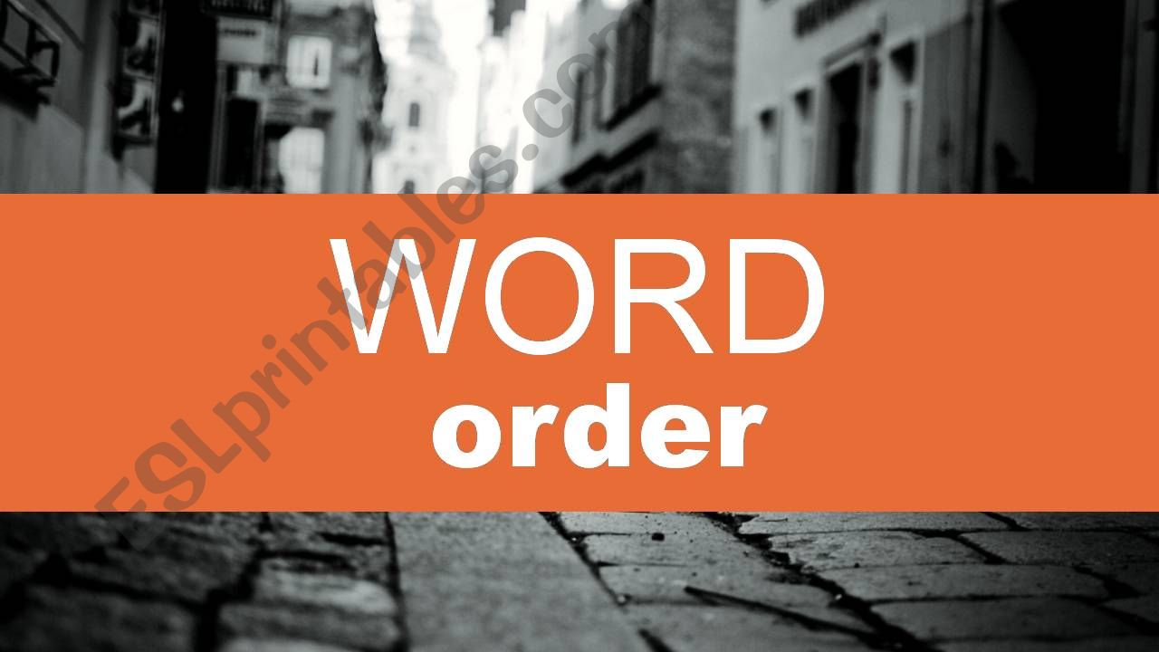 Word order powerpoint