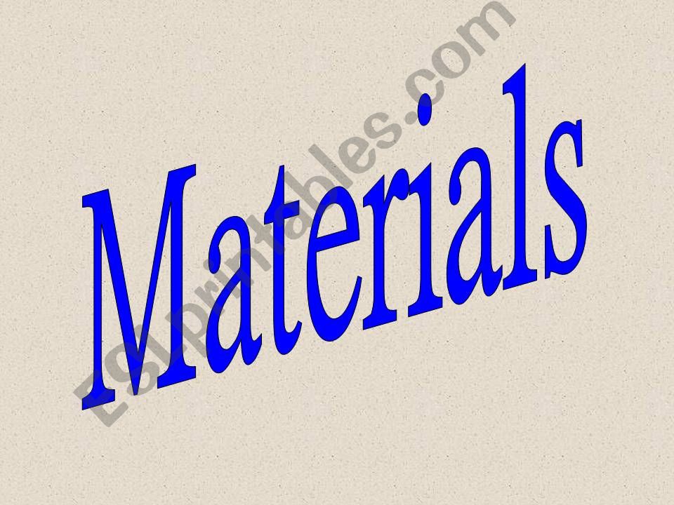 Materials and use of made of
