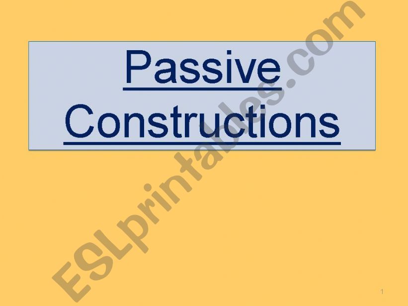 Passive Constructions powerpoint