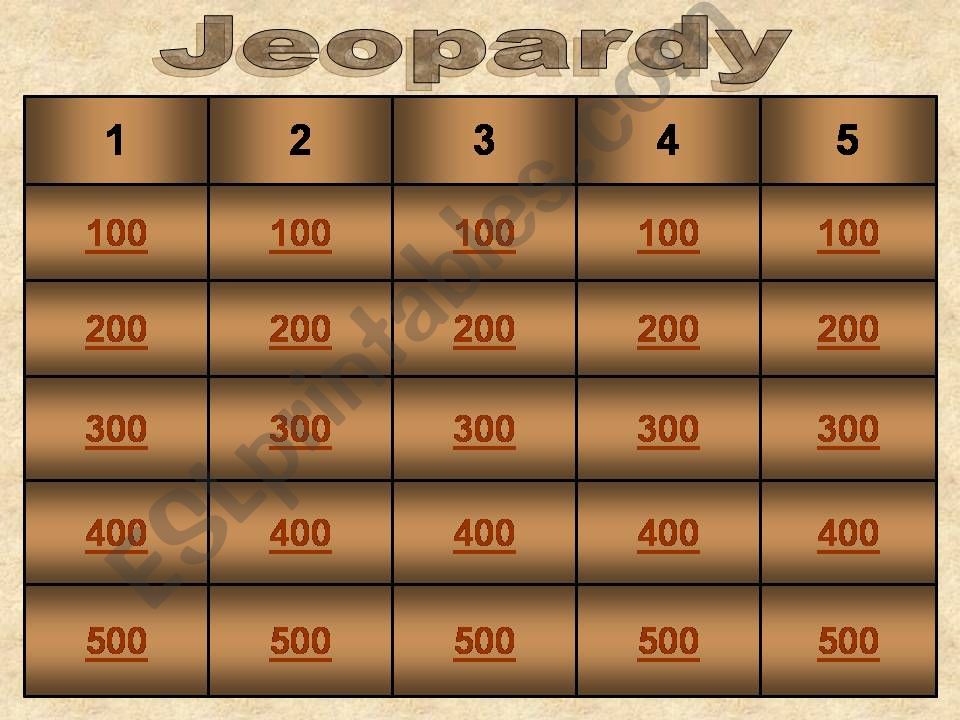 Passive voice Jeopardy powerpoint
