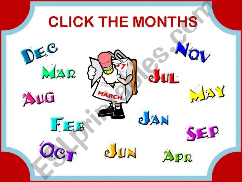MONTHS OF THE YEAR GAME powerpoint
