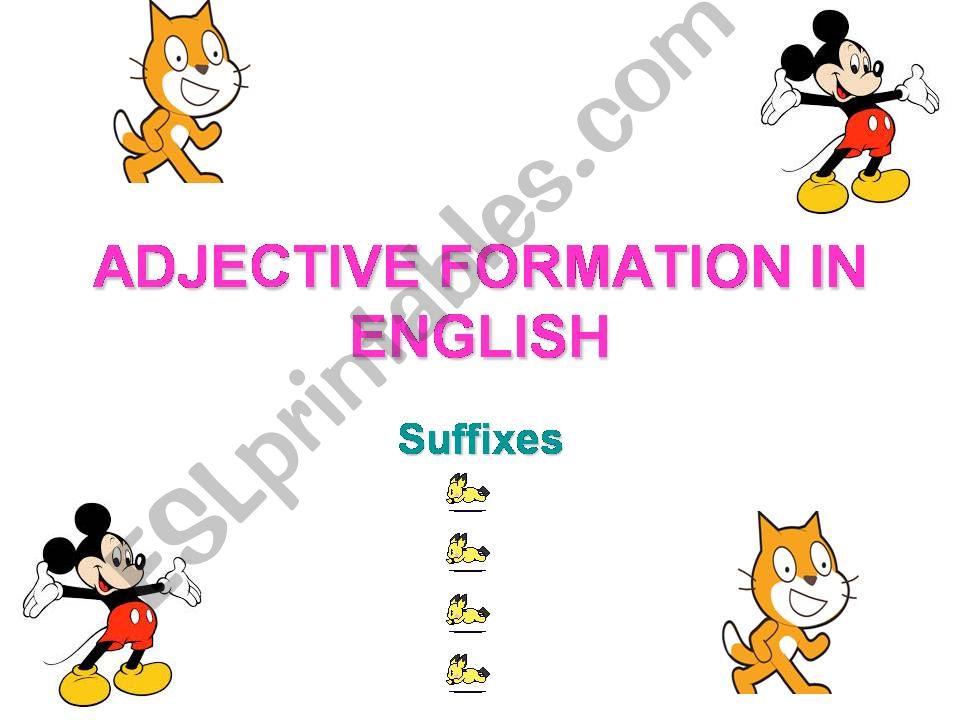  suffixes of English adjectives