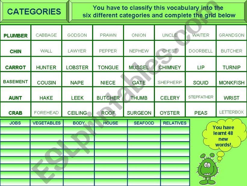 VOCABULARY GAME powerpoint