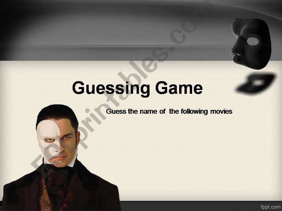 Guessing game: movie powerpoint