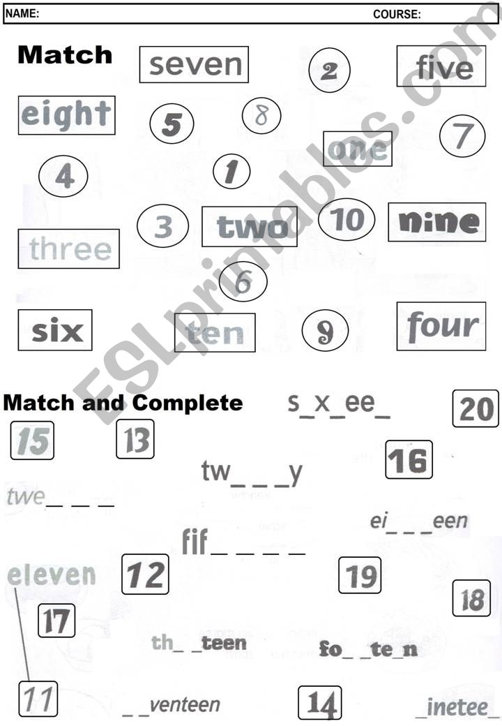 Cardinal numbers from 1 to 20 powerpoint