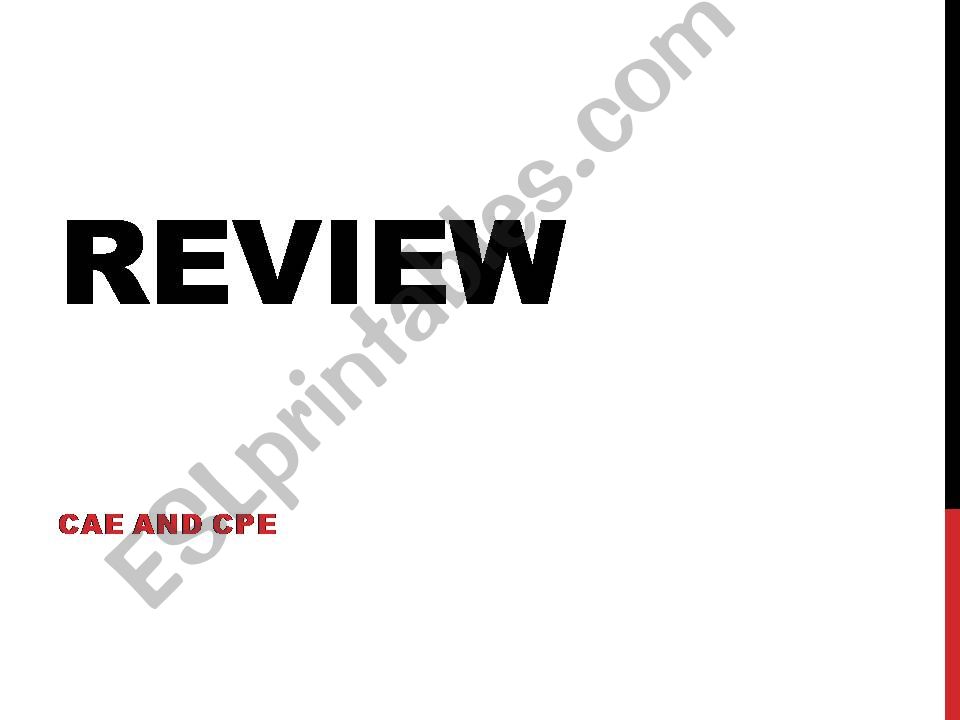 How to write a review for CAE or CPE