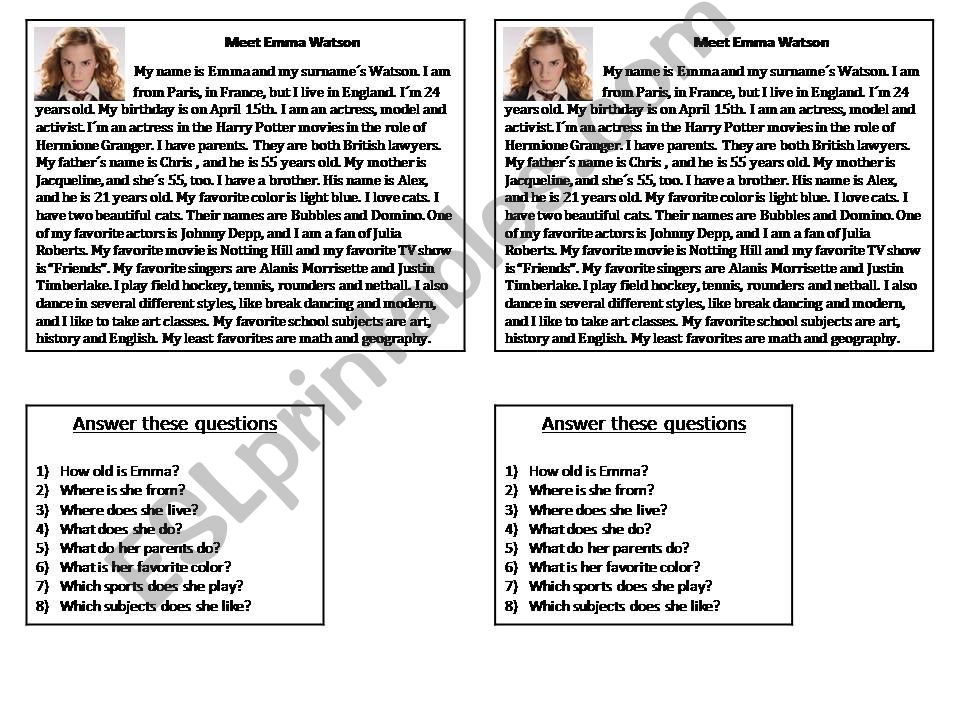 Meet Emma Watson powerpoint