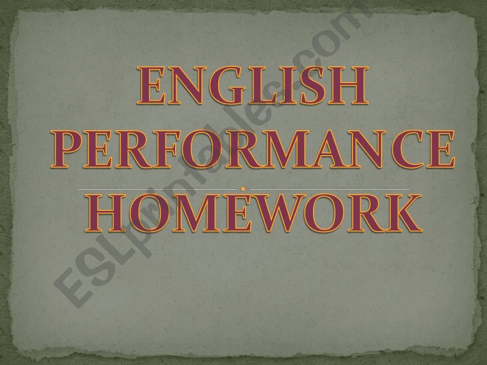 performance work  powerpoint