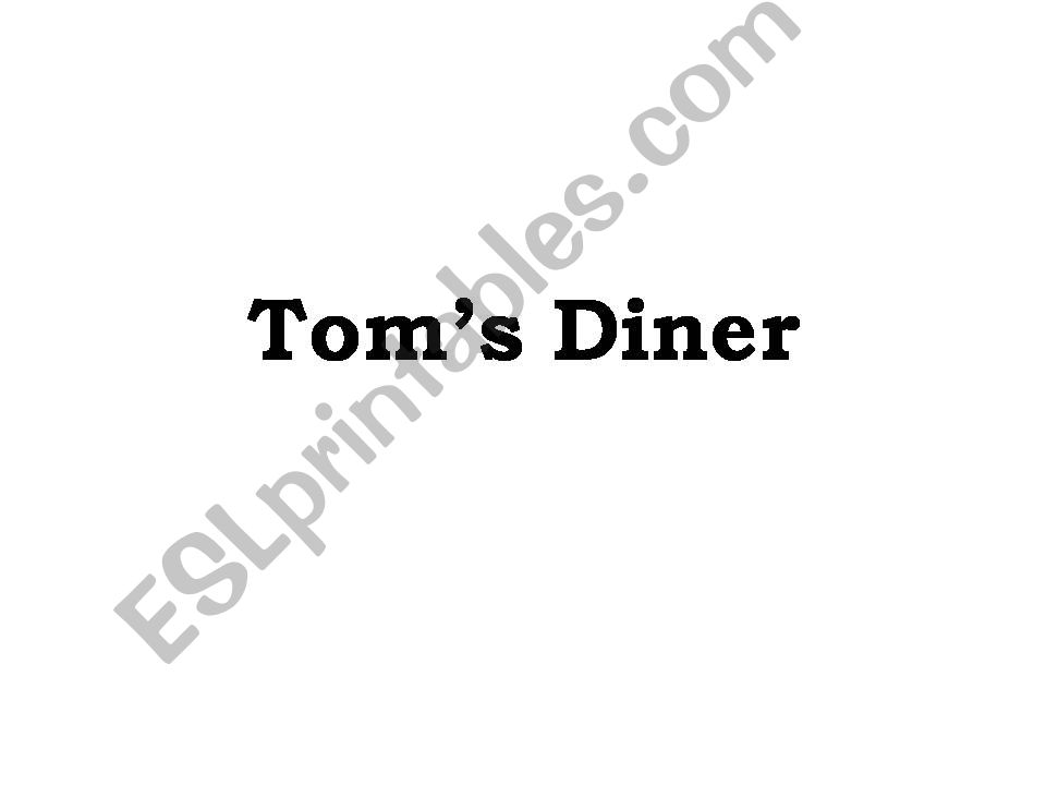 Toms Diner Song Activity Vocabulary