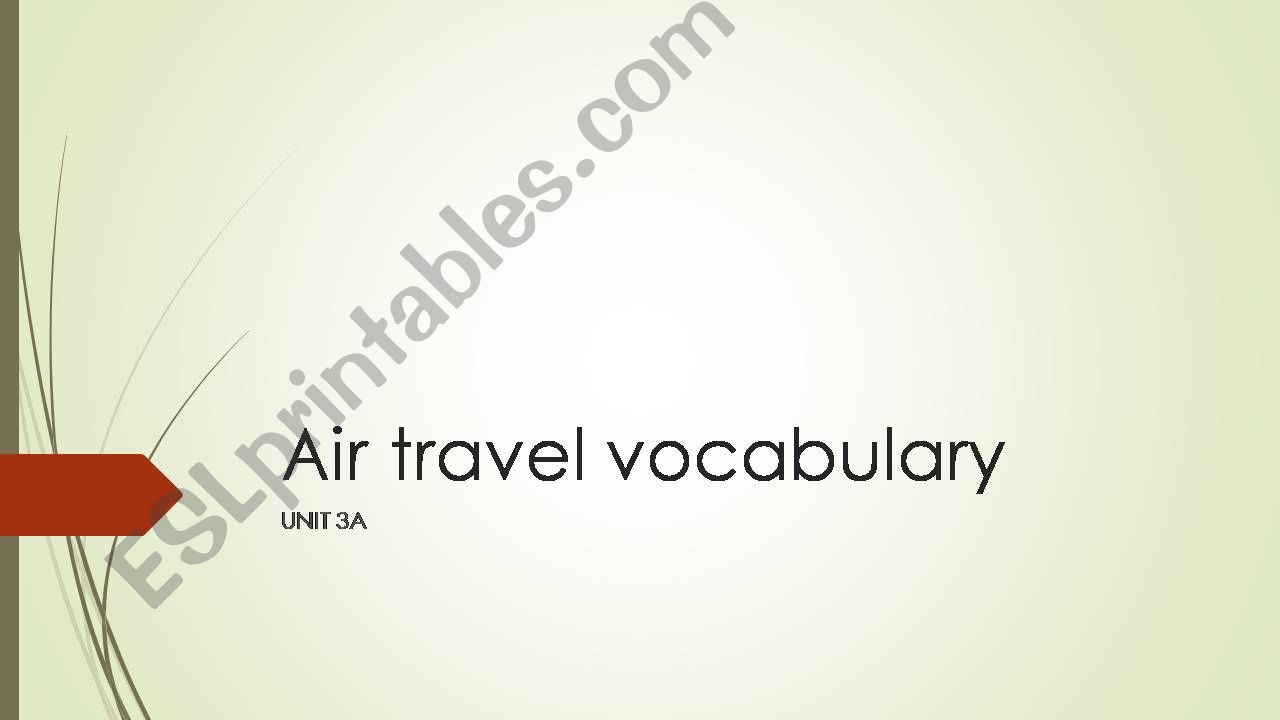 Air flight Vocabulary powerpoint