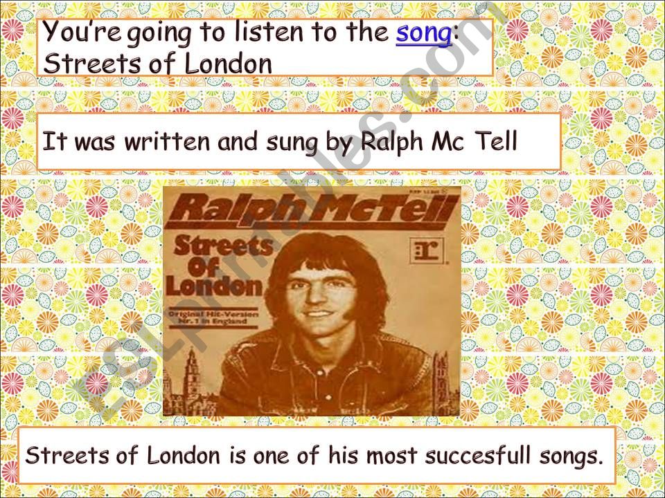 song: Streets of London powerpoint