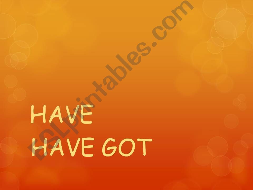 Different uses of the verb Have