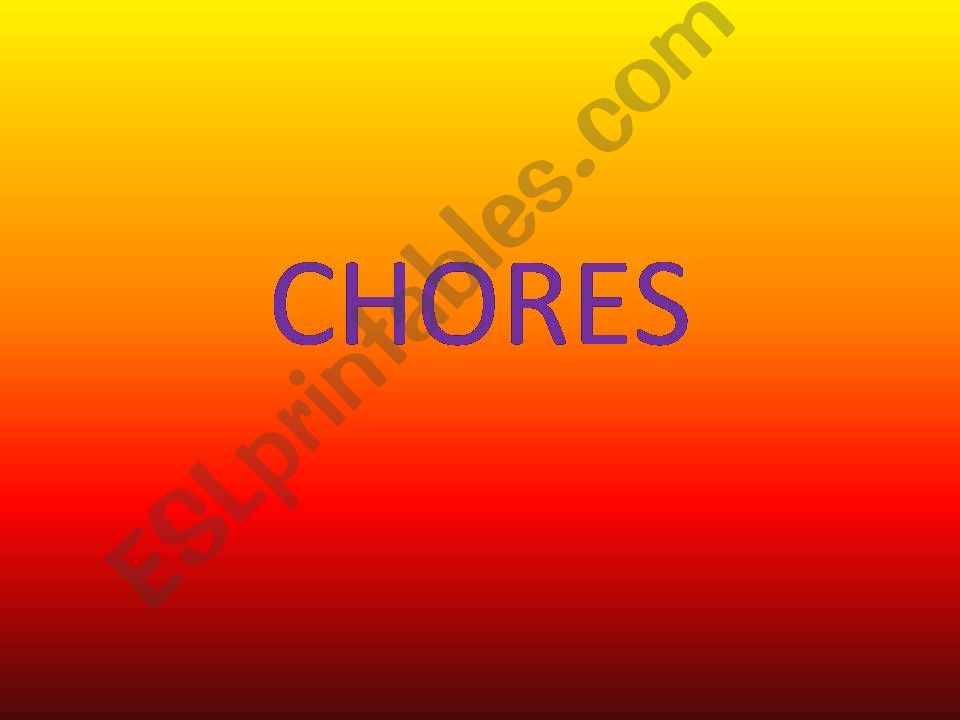 Chores and frequency adverbs powerpoint