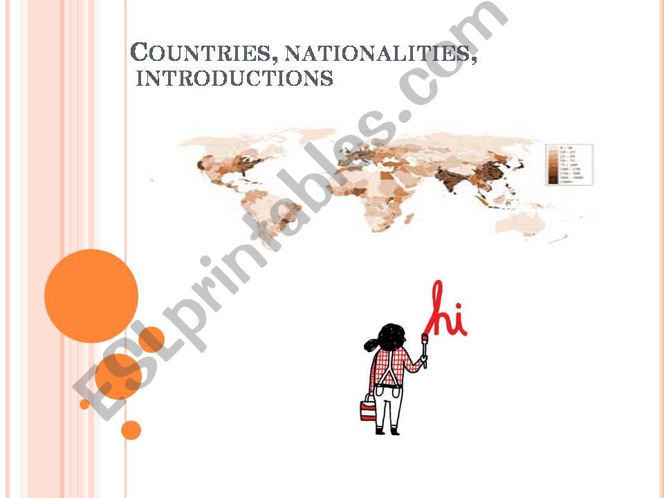 Pracice for Countries, Nationalities, Introductions, verb to be