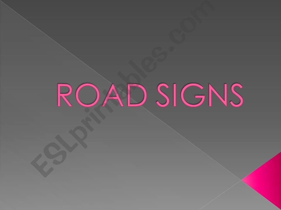 ROAD SIGNS powerpoint