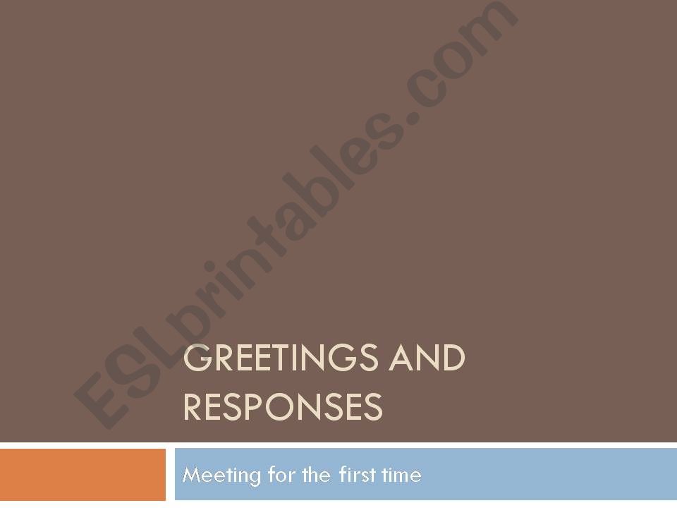 Greetings and responses powerpoint