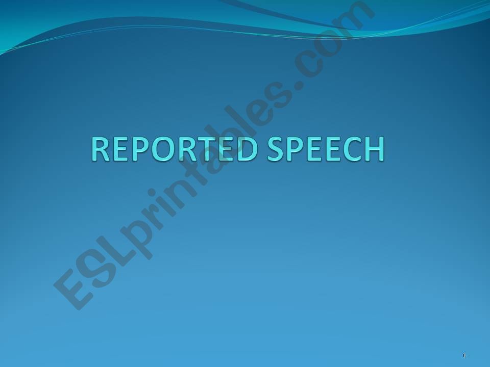 Reported speech powerpoint