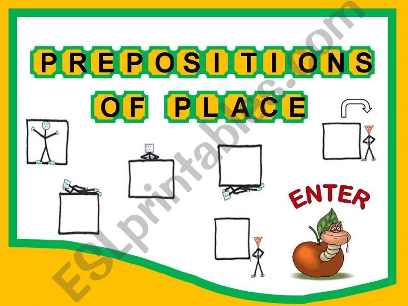 PREPOSITIONS OF PLACE GAME powerpoint
