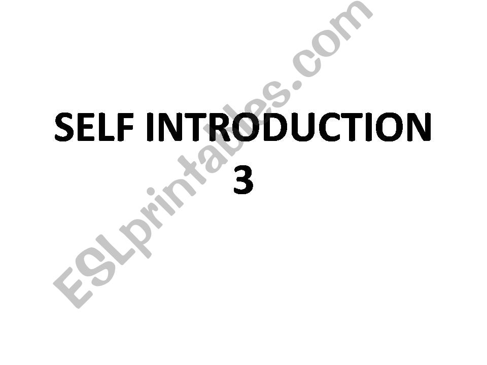 SELF INTRODUCTION 3 powerpoint