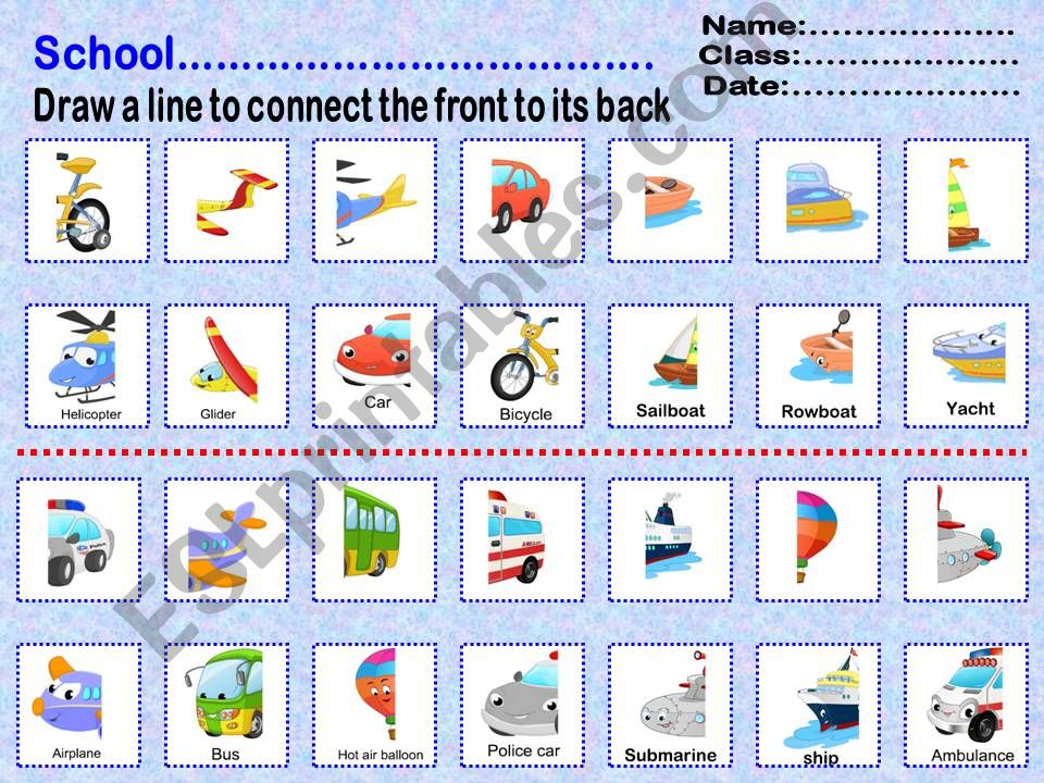 Learn transport vocabularies powerpoint