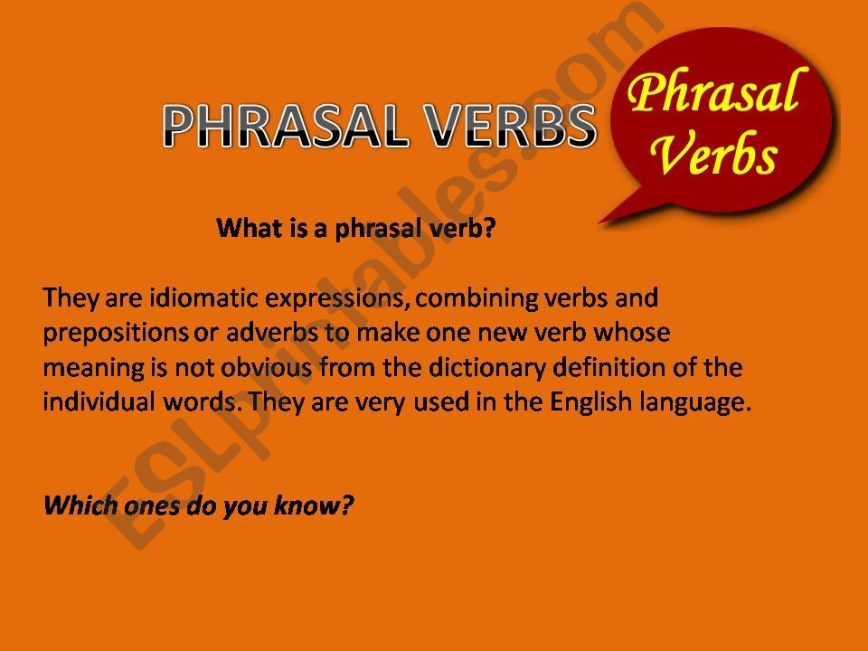 PHRASAL VERBS! powerpoint