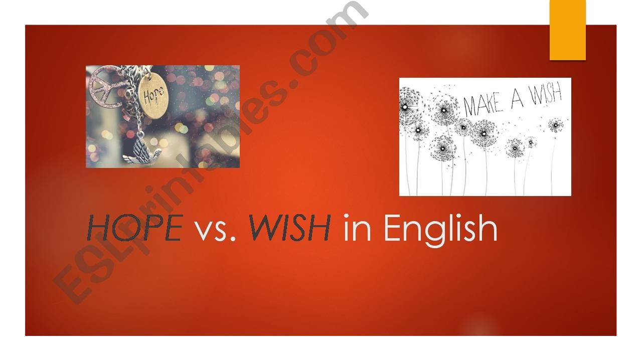 Hope vs. Wish powerpoint