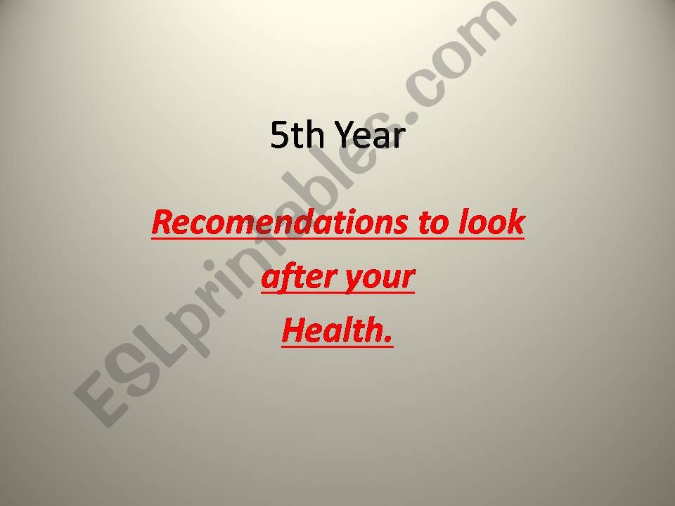 Health Conditionals powerpoint
