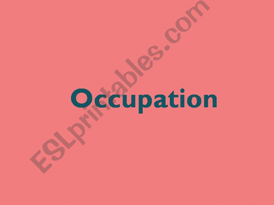 occupation powerpoint