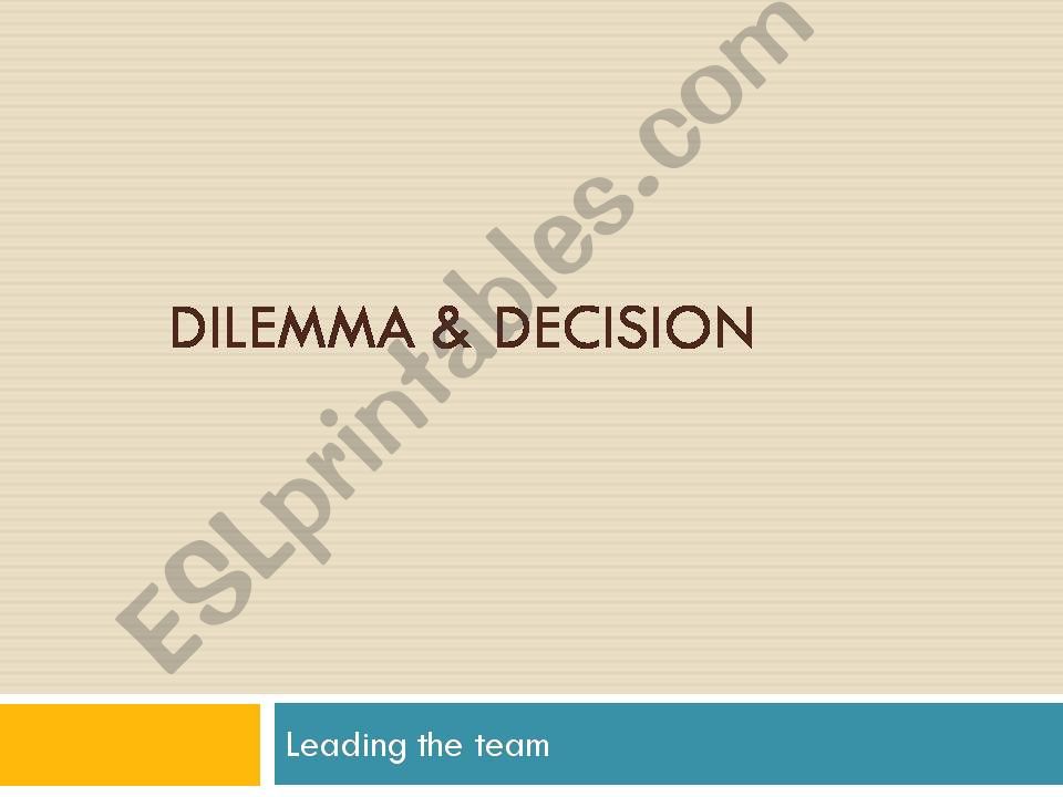 dilemma & decison powerpoint