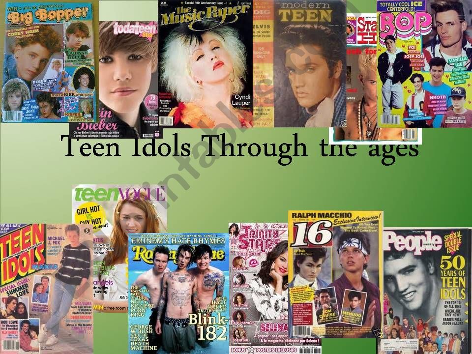 Teen Idols though the ages powerpoint