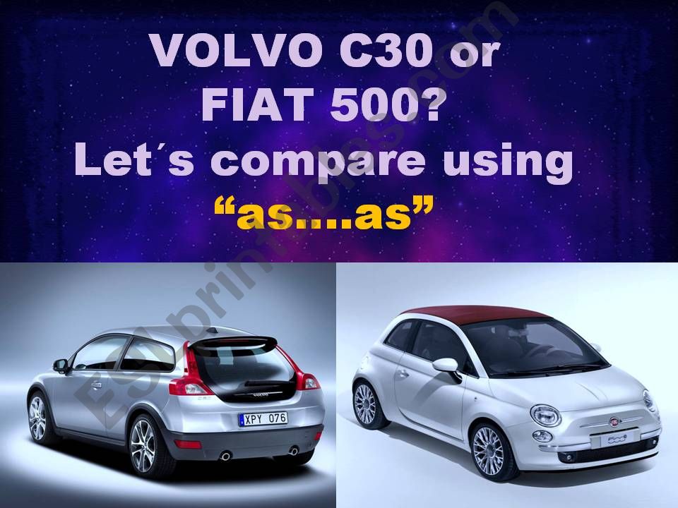 Volvo C30 versus Fiat 500 powerpoint