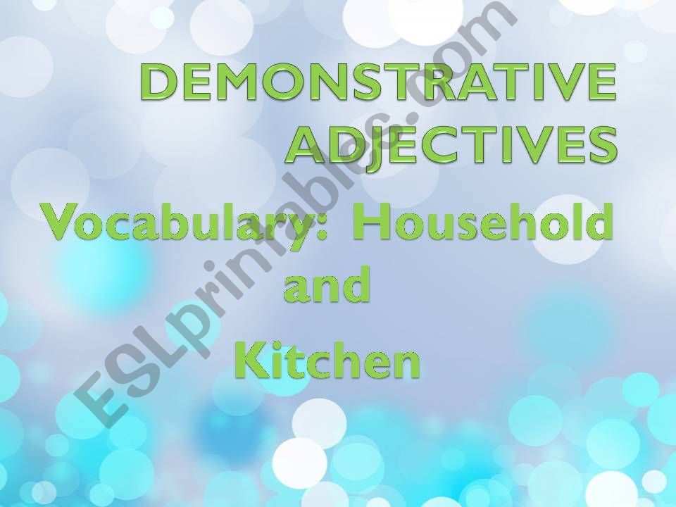 Demonstrative adjectives powerpoint