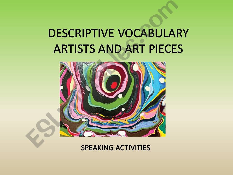 Descriptive words art and artists
