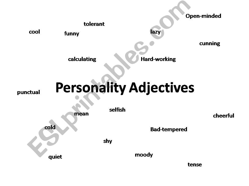 Personality Adjectives powerpoint