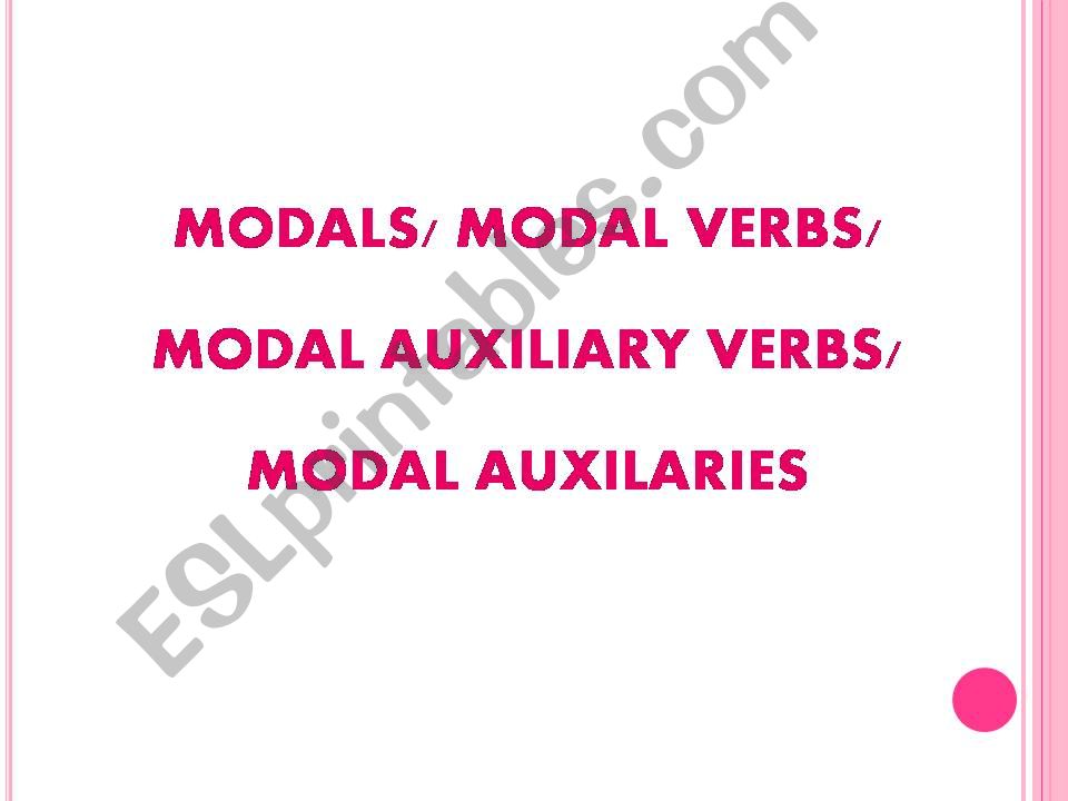 MODAL VERBS powerpoint