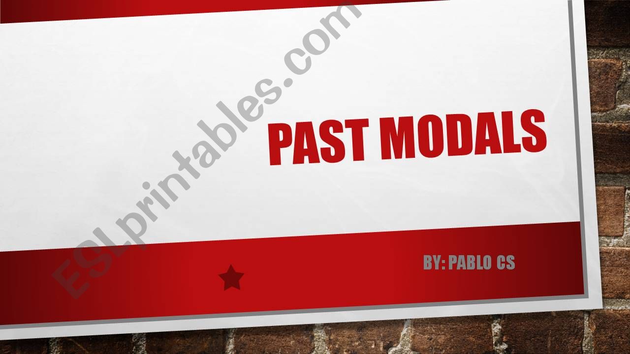 PAST MODALS 1 powerpoint