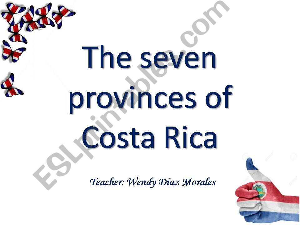 Costa Rica provinces powerpoint