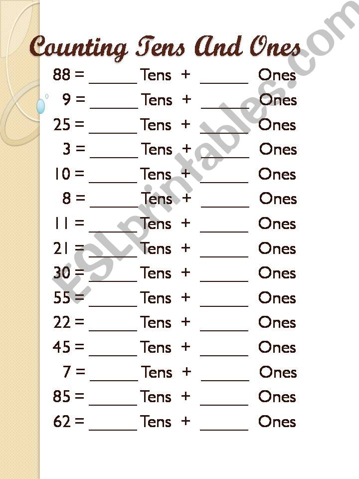 Counting Tens And Ones powerpoint