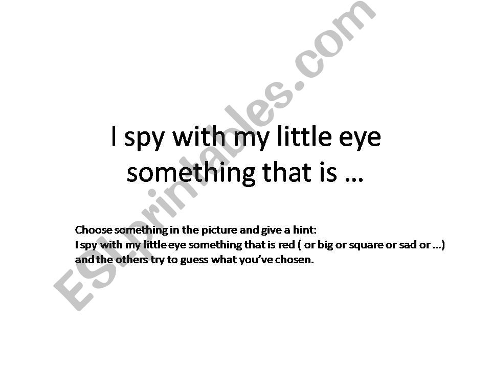 I spy with my little eye powerpoint