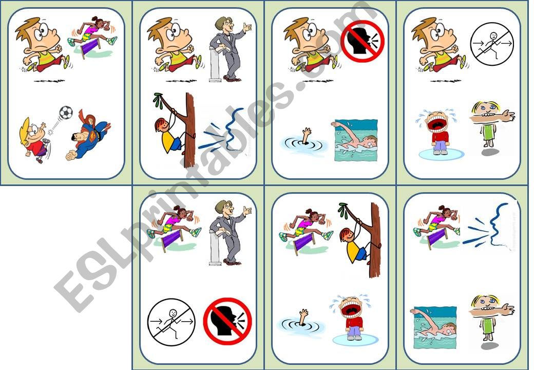 Spot it! Action verb cards -  can / cant