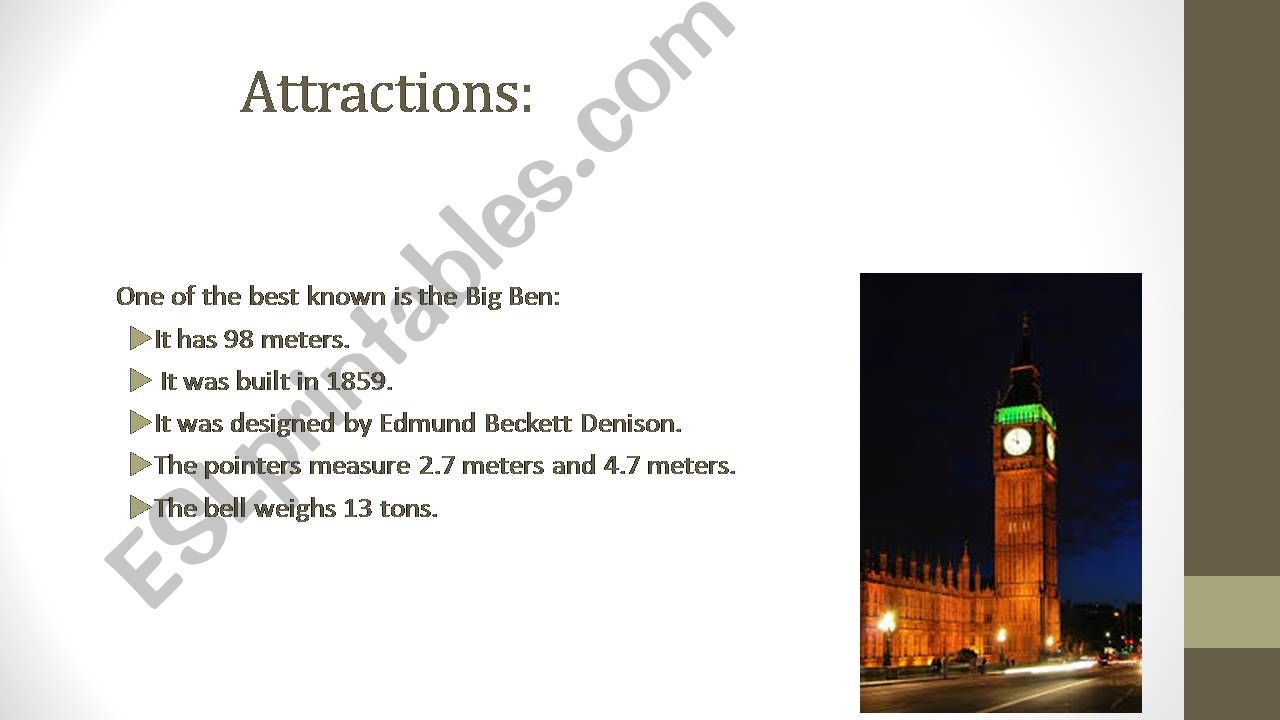 London Attractions powerpoint