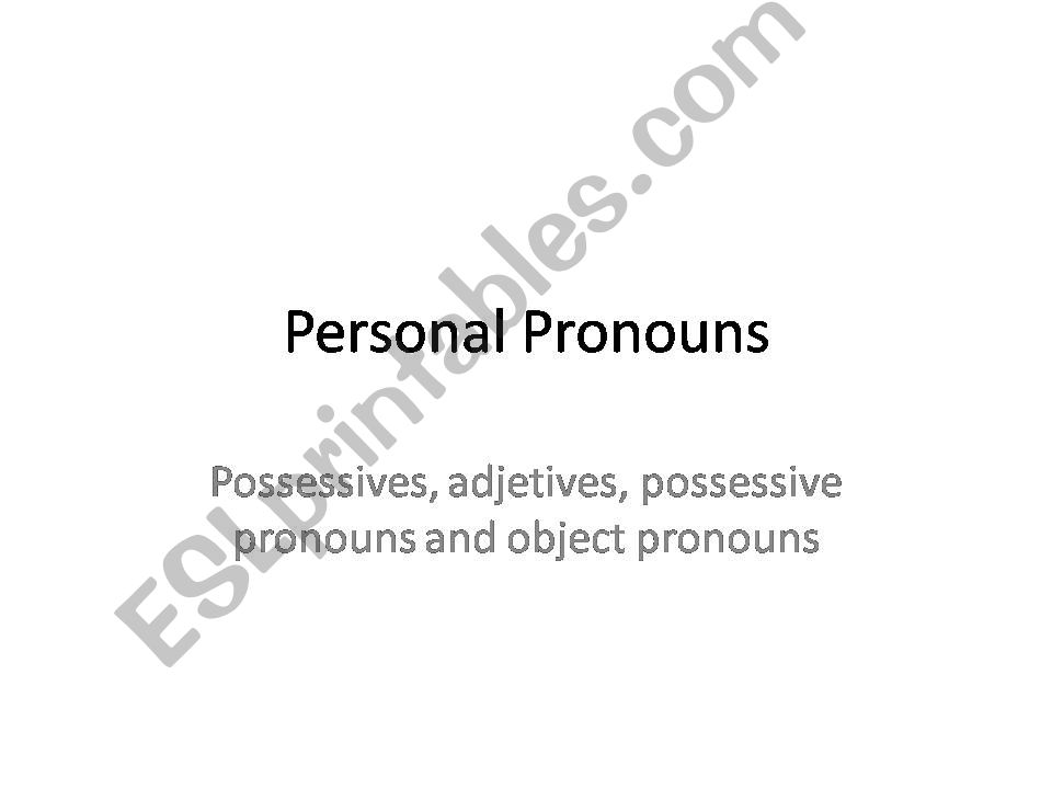 Personal Pronouns powerpoint