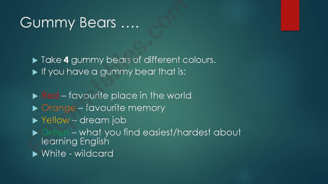 Gummy Bear Introductions powerpoint