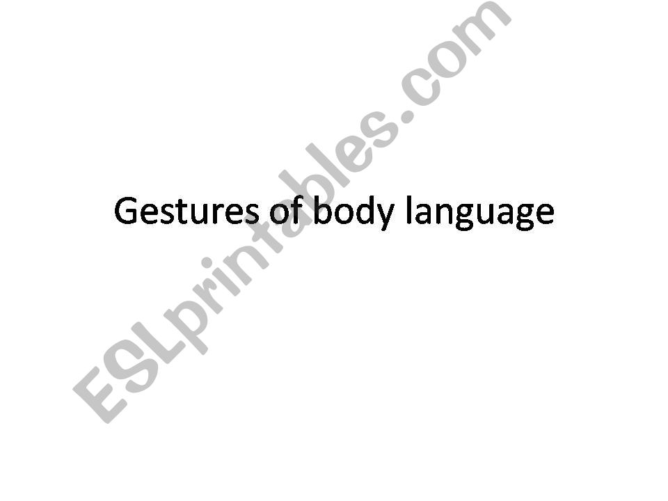 Gestures of body language powerpoint