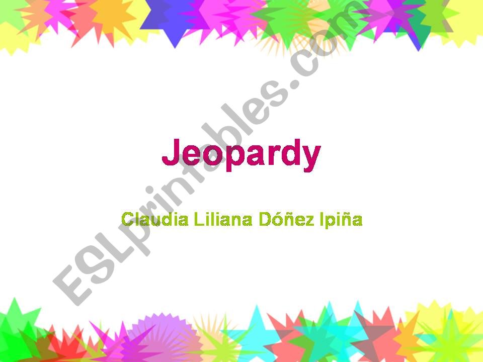 Wh- questions Present Progressive for Future Jeopardy