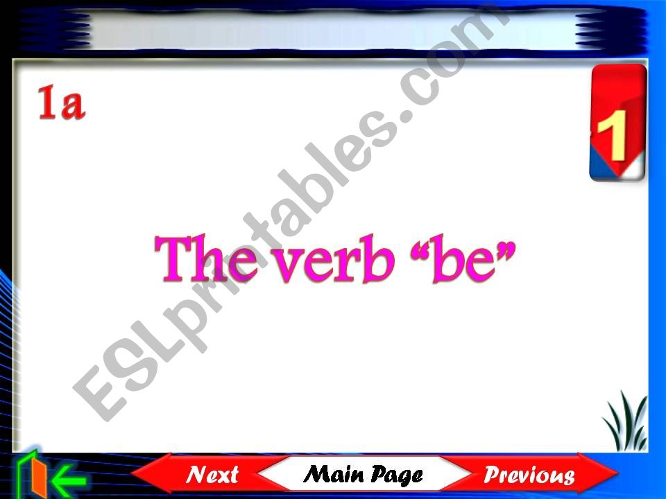 verb be  powerpoint