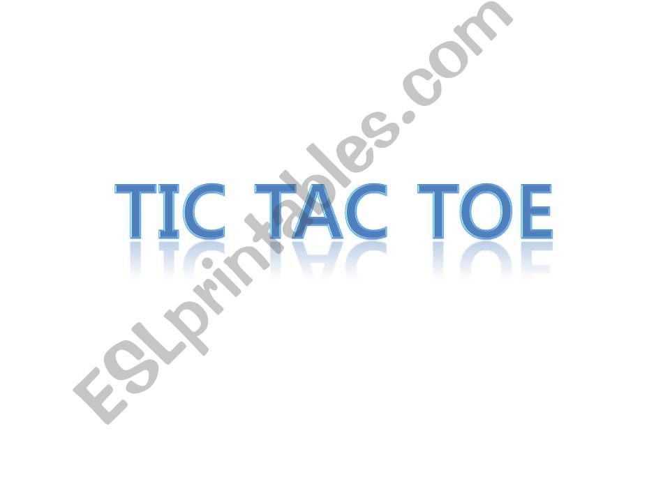 Tic Tac Toe powerpoint